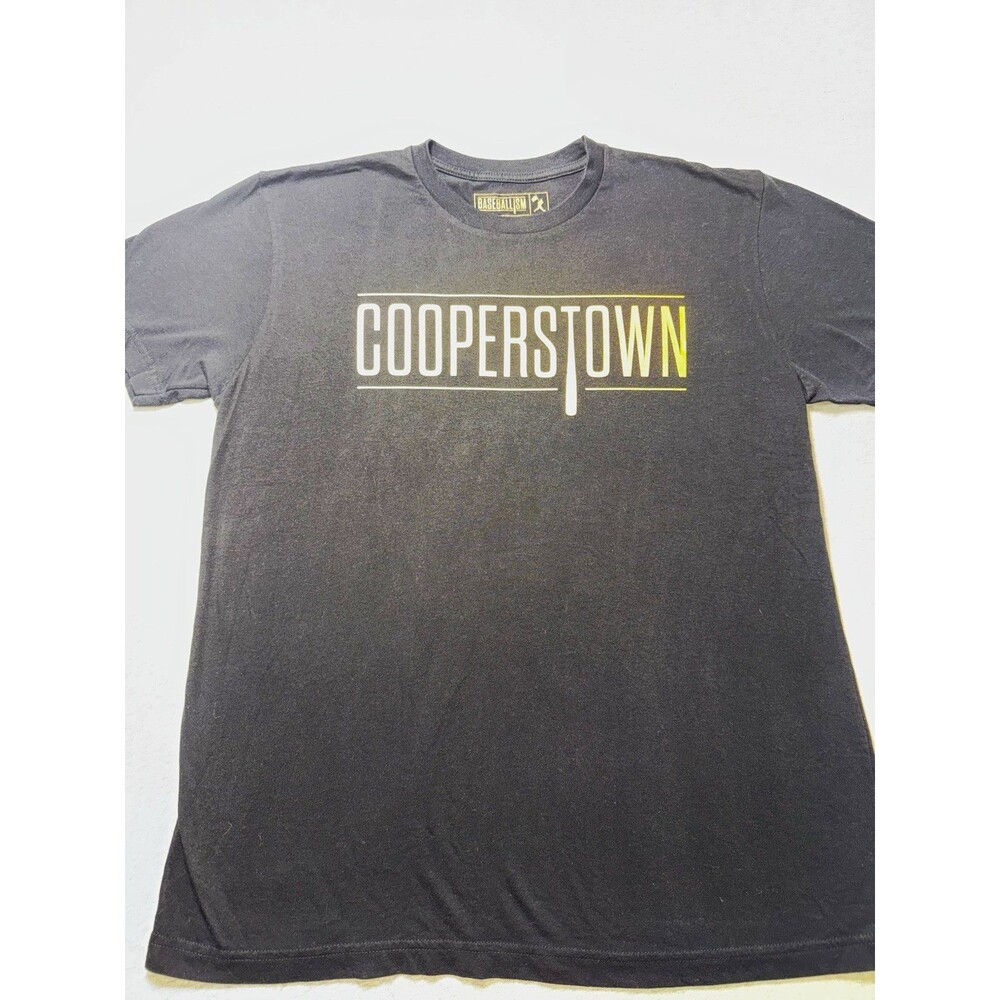 Baseballism Cooperstown (HOF) Black Baseball Short Sleeve T-Shirt Size XL
